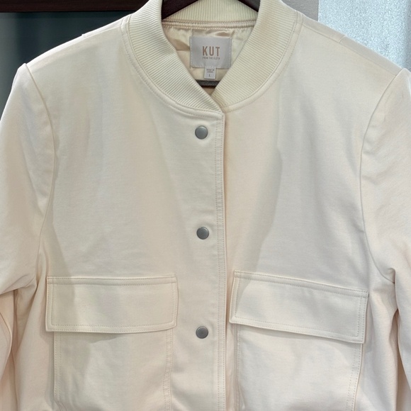 Kut from the Kloth "Camilla" Bomber Jacket - Winter White/Ivory Size L - Picture 6 of 12